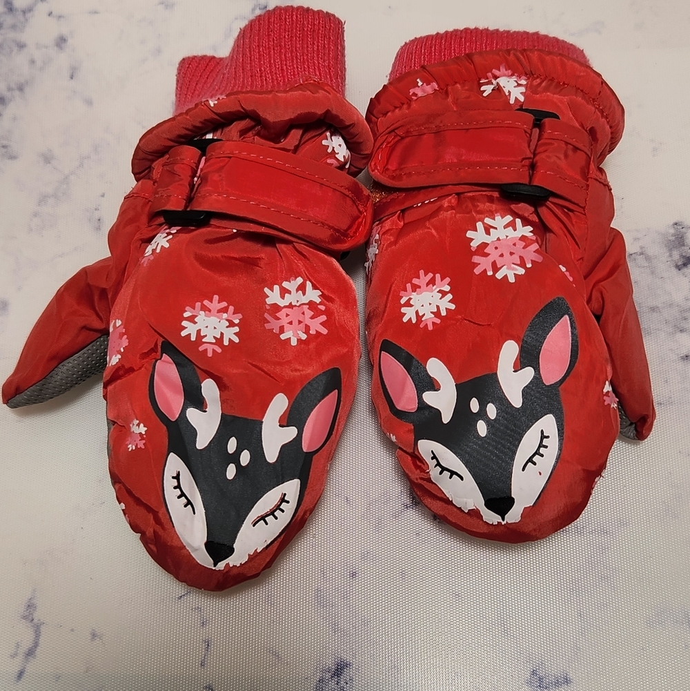 Toddler Deer Snow Warm Gloves Mittens 6-24 Months